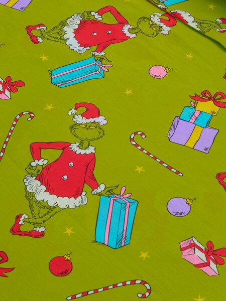 Sinsay - Bavlněný vánoční povlečení s potiskem Grinch - neonová