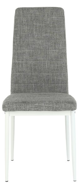 Jídelní židle SWISS - látka, světle šedá / bílá