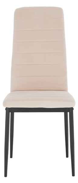 Jídelní židle SWISS - velvet látka, Dulux béžová / černá