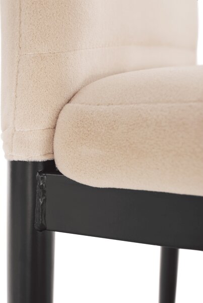 Jídelní židle SWISS - velvet látka, Dulux béžová / černá