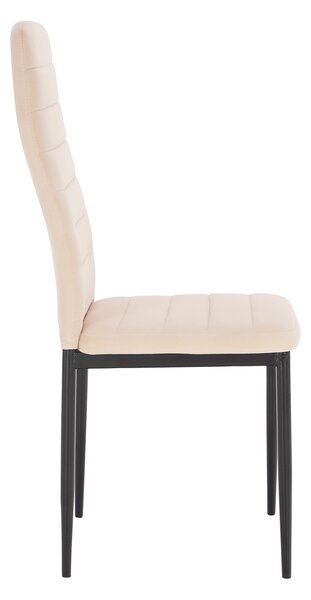 Jídelní židle SWISS - velvet látka, Dulux béžová / černá
