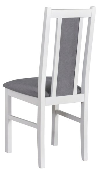 Jídelní židle BOS 14, bílá, šedá látka