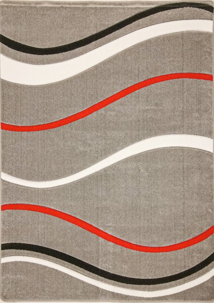 Kusový koberec Focus 8732 - šedý/červený - 160x220