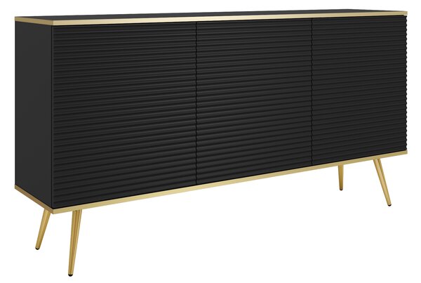 Komoda ORO K160 MDF Barva: černá/ zlaté nohy