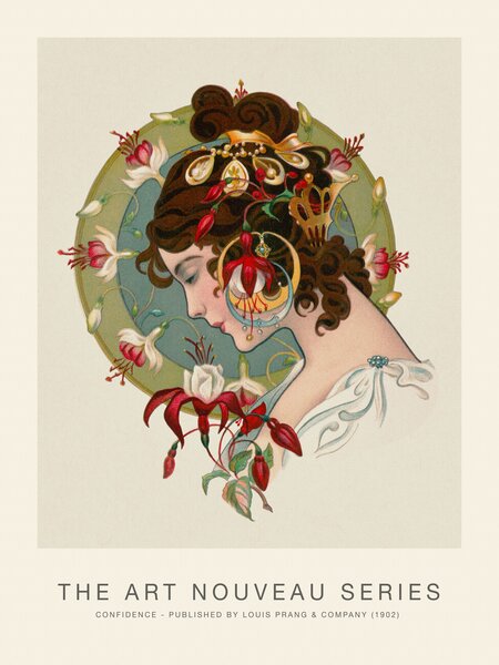 Ilustrace Confidence (Beautiful Gypsy Woman / Golden) - Alphonse Mucha, (30 x 40 cm)