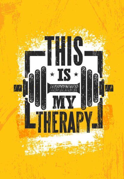 Ilustrace This Is My Therapy. Fitness Muscle, subtropica