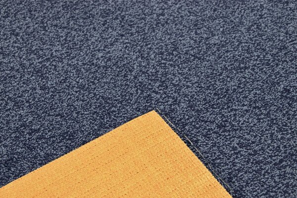 Tapibel, Kusový koberec Supersoft s bordurou 710 tm. modrý, 60x100, modrá, chodba / předsíň