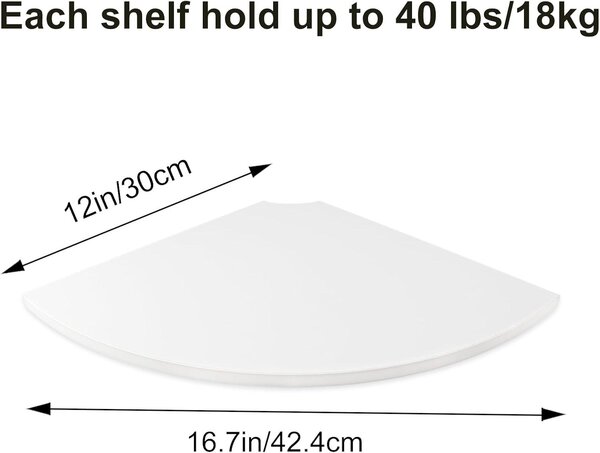 Regál do ložnice, rozměry 30 cm, sada 2 kusů, materiál: dřevo, barva: bílá