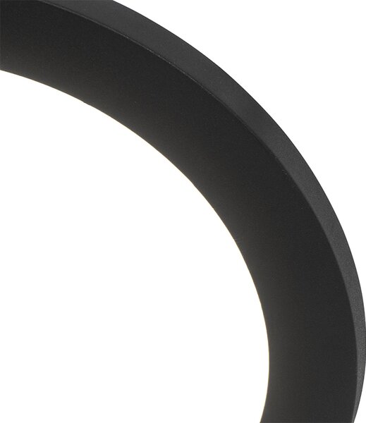 Stropní lampa černá 22,5 cm kulatá vč. LED 3-stupňový stmívač - Steve