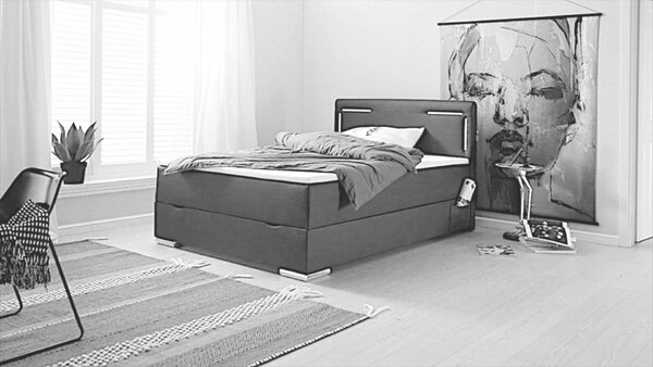 POSTEL BOXSPRING, 140/200 cm, černá Xora - Jednolůžkové postele, Online Only
