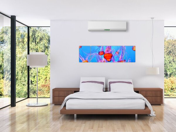 Obraz medúz v moři (170x50 cm)