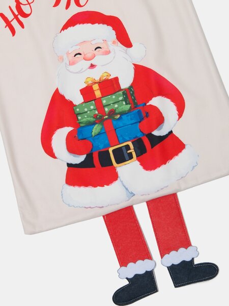 Sinsay - Vánoční pytel na dárky s 3D nohama a motivem Santa Clause - kaštanová