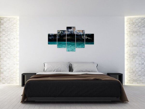 Obraz vody a skal (125x70 cm)
