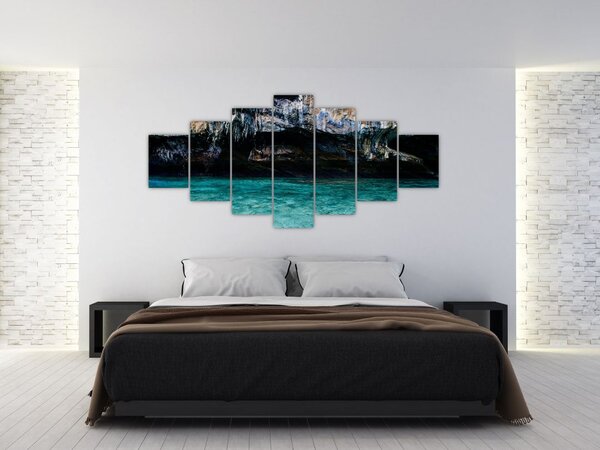 Obraz vody a skal (210x100 cm)