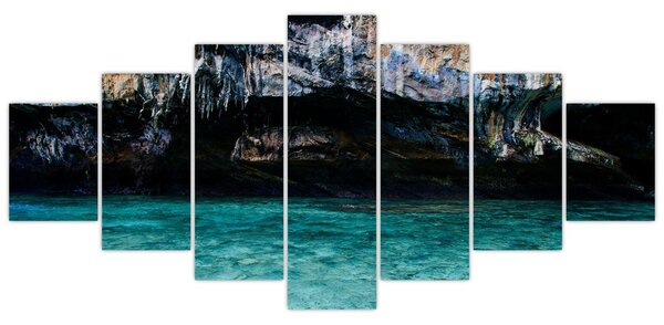 Obraz vody a skal (210x100 cm)