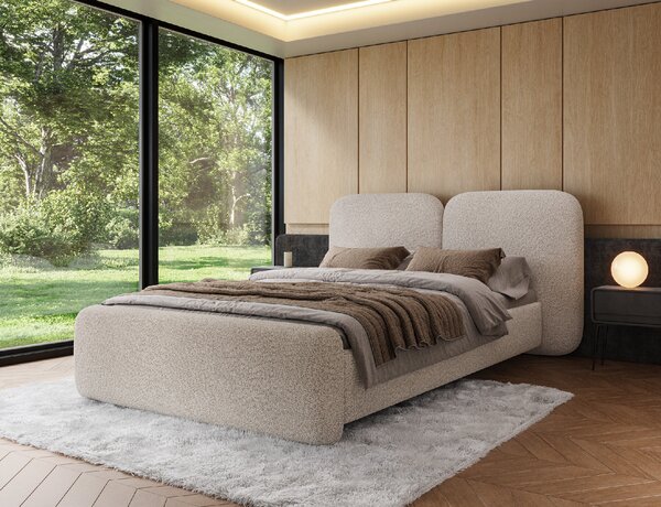Eltap Čalouněná postel Ollival s úložným prostorem Materiál a barva potahu: Paolli 01 - bílá, Rozměr: 140x200