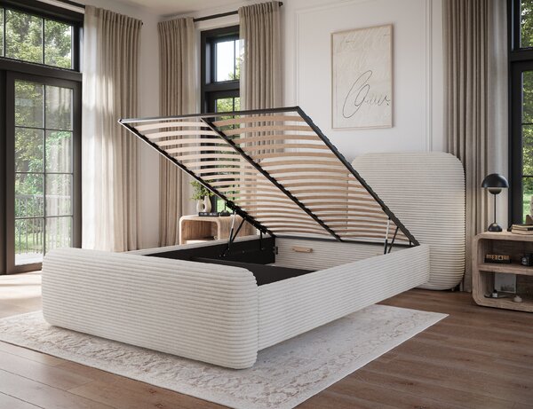 Eltap Čalouněná postel Ollival s úložným prostorem Materiál a barva potahu: Modullo 01 - bílá, Rozměr: 140x200