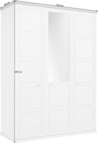 ŠATNÍ SKŘÍŇ SE ZRCADLEM, šedá, bílá, 154/209/60 cm Hom`in - Šatní skříně
