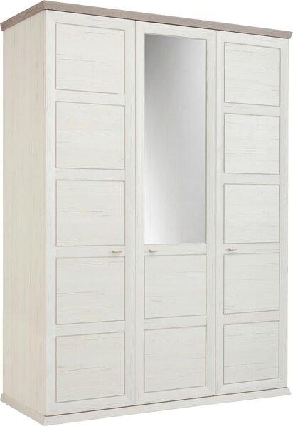 ŠATNÍ SKŘÍŇ SE ZRCADLEM, šedá, bílá, 154/209/60 cm Hom`in - Šatní skříně