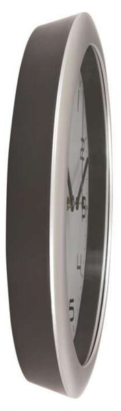 Nástěnné hodiny HorNew - plastové, 30 cm, stříbrné