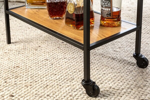 Invicta Servírovací stolek Slim Line 60cm divoký dub černý