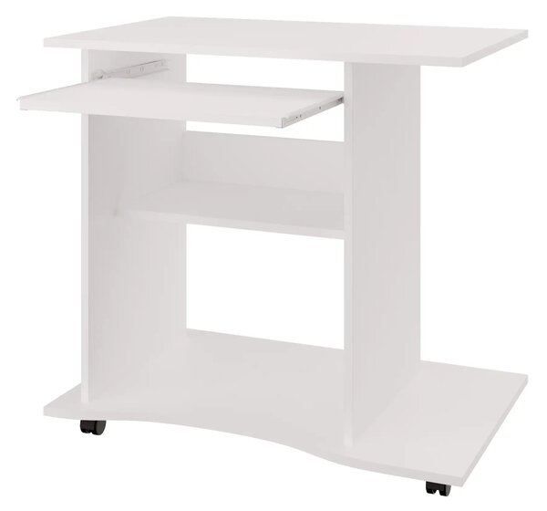 Praktický PC stůl s výsuvnou deskou NEJBY LYLE, bílá