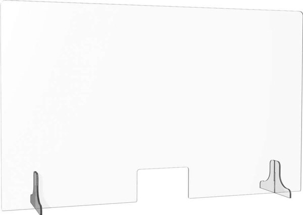 Ochranná přepážka s velkým výřezem, 1500 x 900 x 6 mm - transparentní