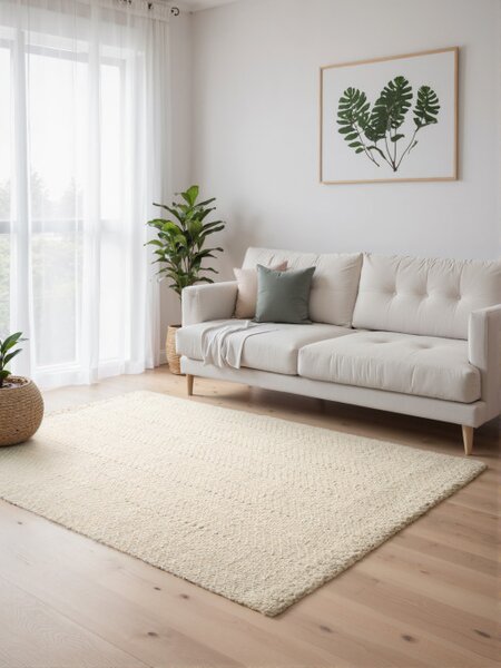 Koberec Elle Decoration Majoli Herringbone naturální / bílý