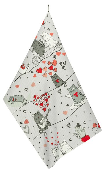 BELLATEX Kuchyňská utěrka 1 ks Šedá, Bílá, Červená 50x70 cm