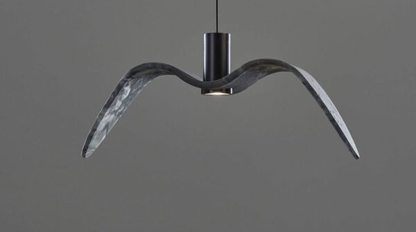 Brokis NIGHT BIRDS PENDENT závěsné svítidlo Brokisglass C Barva skla: Šedá kouřová - masiv, Barva el. vedení: Textilní kabel - bílý