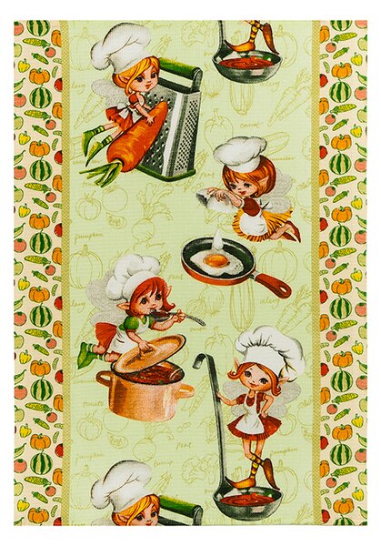 BELLATEX Kuchyňská utěrka 1 ks Zelená, Oranžová 50x70 cm