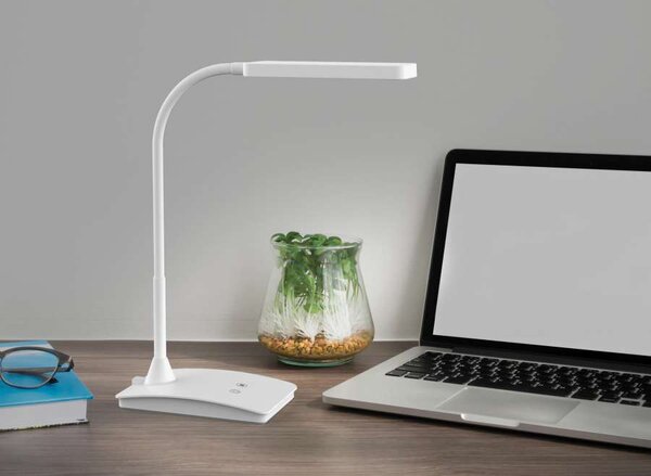 Stolní LED lampa MAULpearly - stmívatelná, bílá