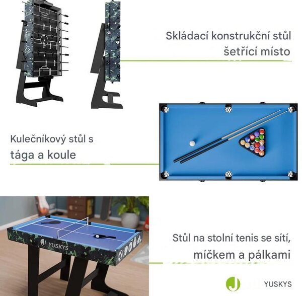 Juskys Dětský herní stůl 5v1