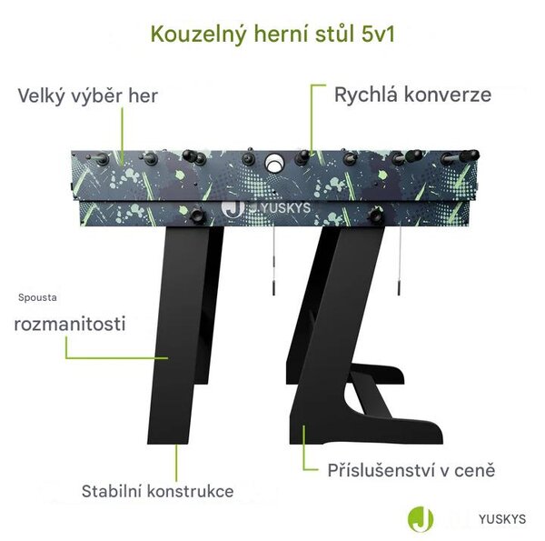Juskys Dětský herní stůl 5v1
