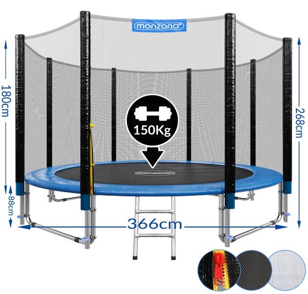 Deuba Trampolína Ø366 cm s bezpečnostní sítí