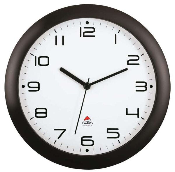 Nástěnné hodiny Hornew - plastové, 30 cm, černé