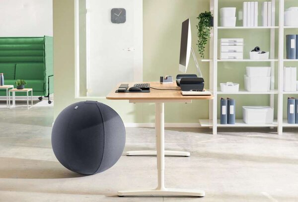 Sedací míč Leitz ERGO s těžítkem proti odkutálení - tmavě šedý, 65 cm