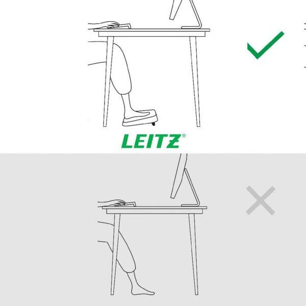 Podpěra nohou Leitz Ergo - 83% recyklovaného plastu, tmavě šedý