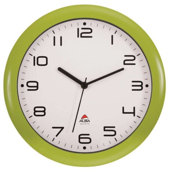 Nástěnné hodiny Hornew- plastové, 30 cm, světle zelené