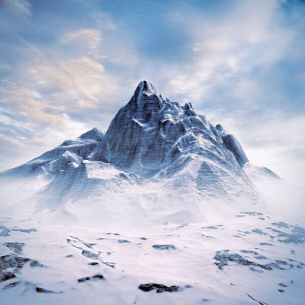 Umělecká fotografie Mountain peak scene, grandeduc, (40 x 40 cm)