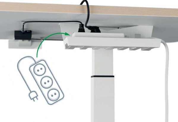 Výškově stavitelný stůl Leitz Ergo, 80 cm - elektrický, bílý