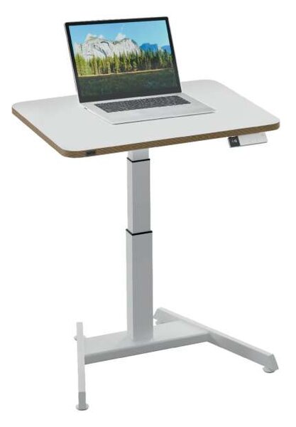 Výškově stavitelný stůl Leitz Ergo, 80 cm - elektrický, bílý