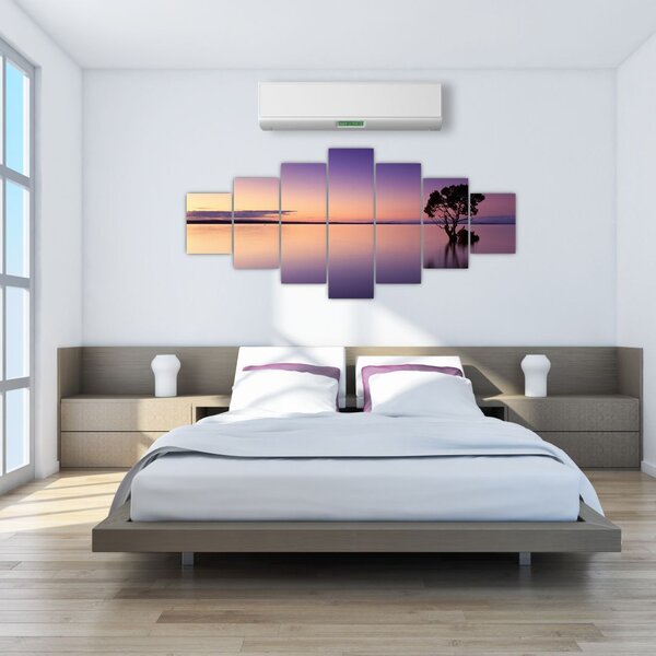 Obraz vodní hladiny při východu slunce (210x100 cm)