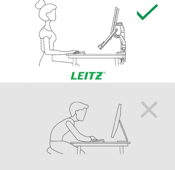 Držák pro monitor a laptop Leitz Ergo - tmavě šedý