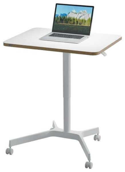 Výškově stavitelný stůl Leitz Ergo, 80 cm - pneumatický, bílý