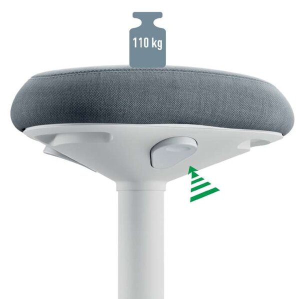 Balanční stolička Leitz Ergo - pro sezení, světle šedá