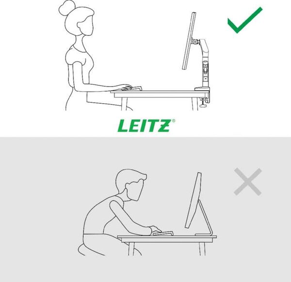 Držák na monitor Leitz Ergo - tmavě šedý