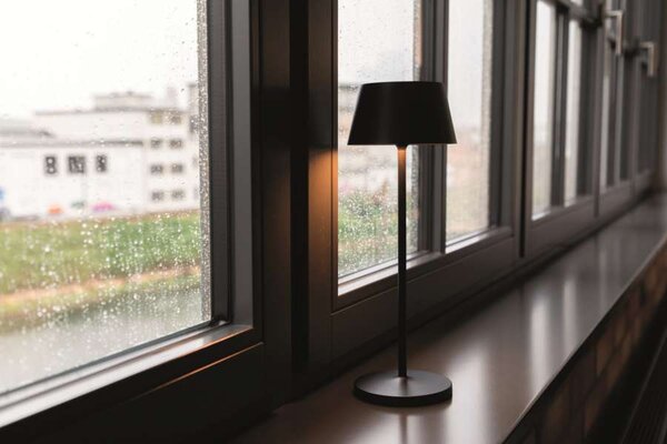 Stolní lampa MAULnina - dobíjecí, stmívatelná, antracitová