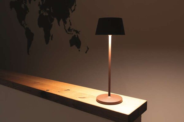 Stolní lampa MAULnina - dobíjecí, stmívatelná, hnědá