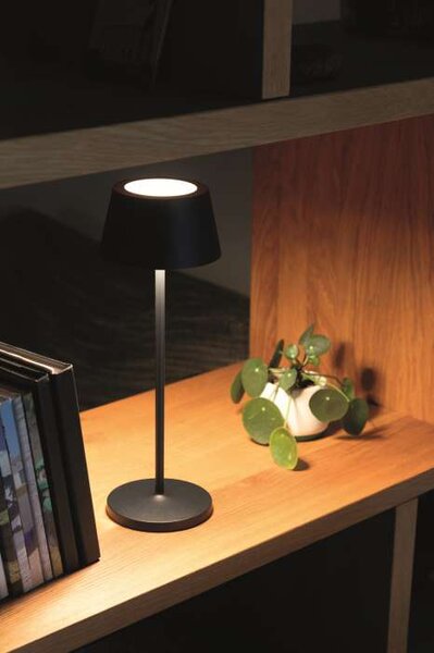 Stolní lampa MAULnina - dobíjecí, stmívatelná, antracitová